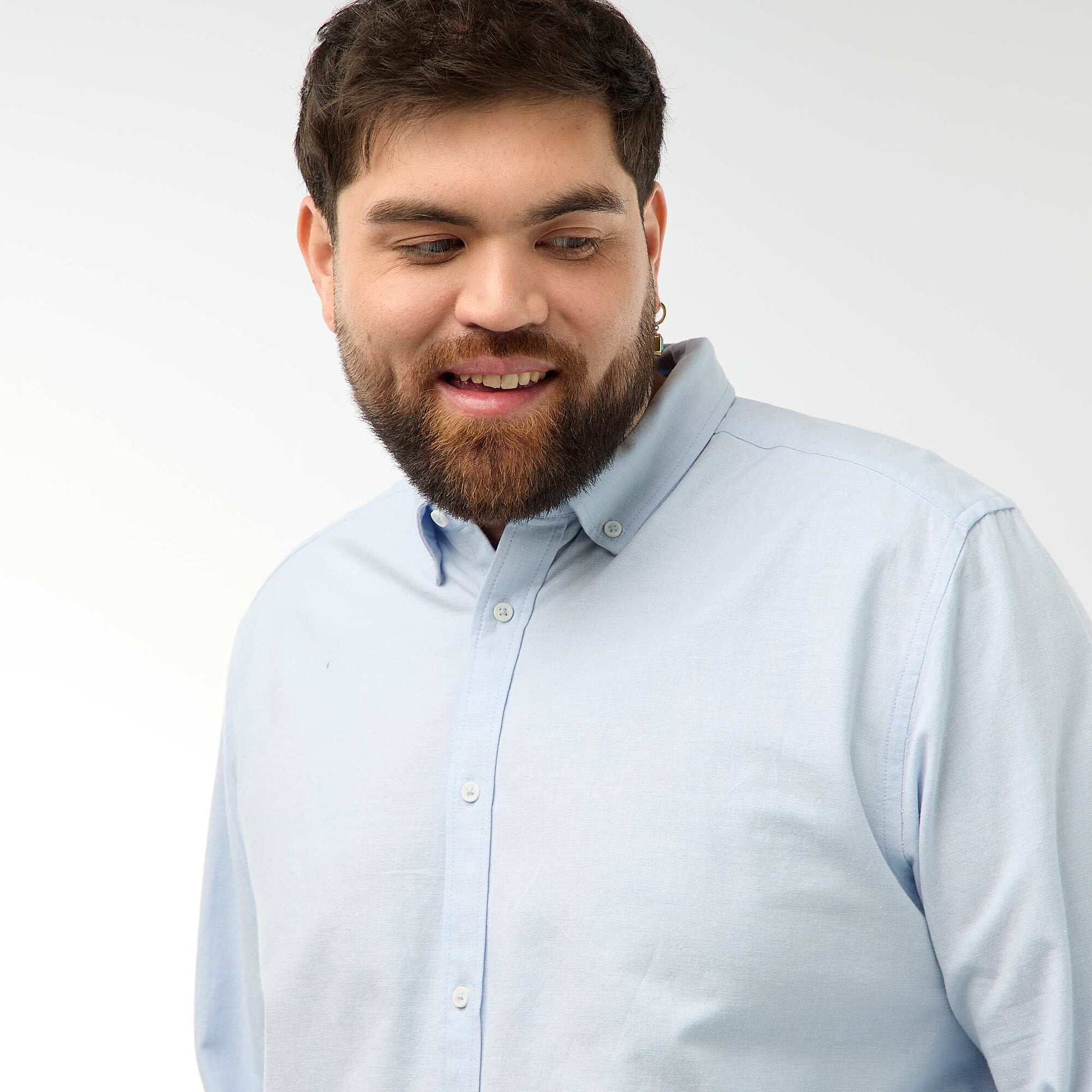Chemise oxford droite unie BLEU