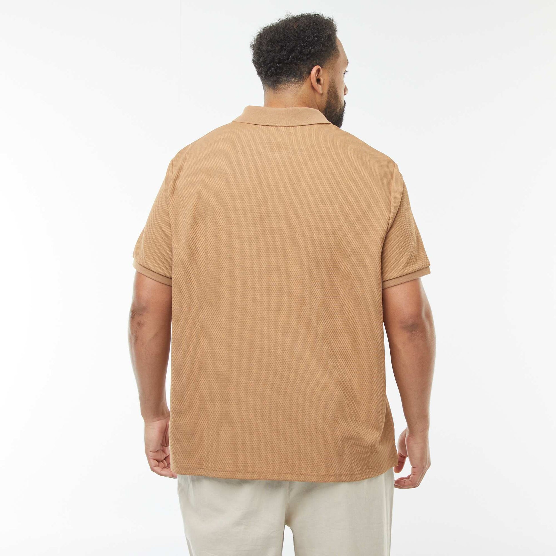 Polo en piqué de coton BEIGE