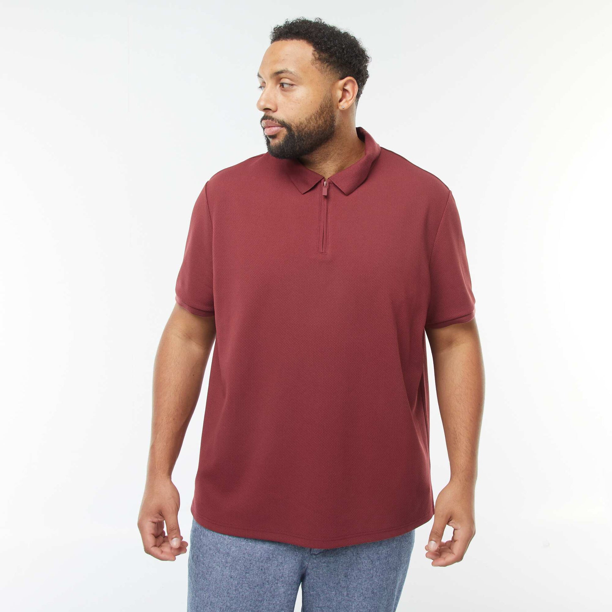 Polo en piqué de coton ROUGE