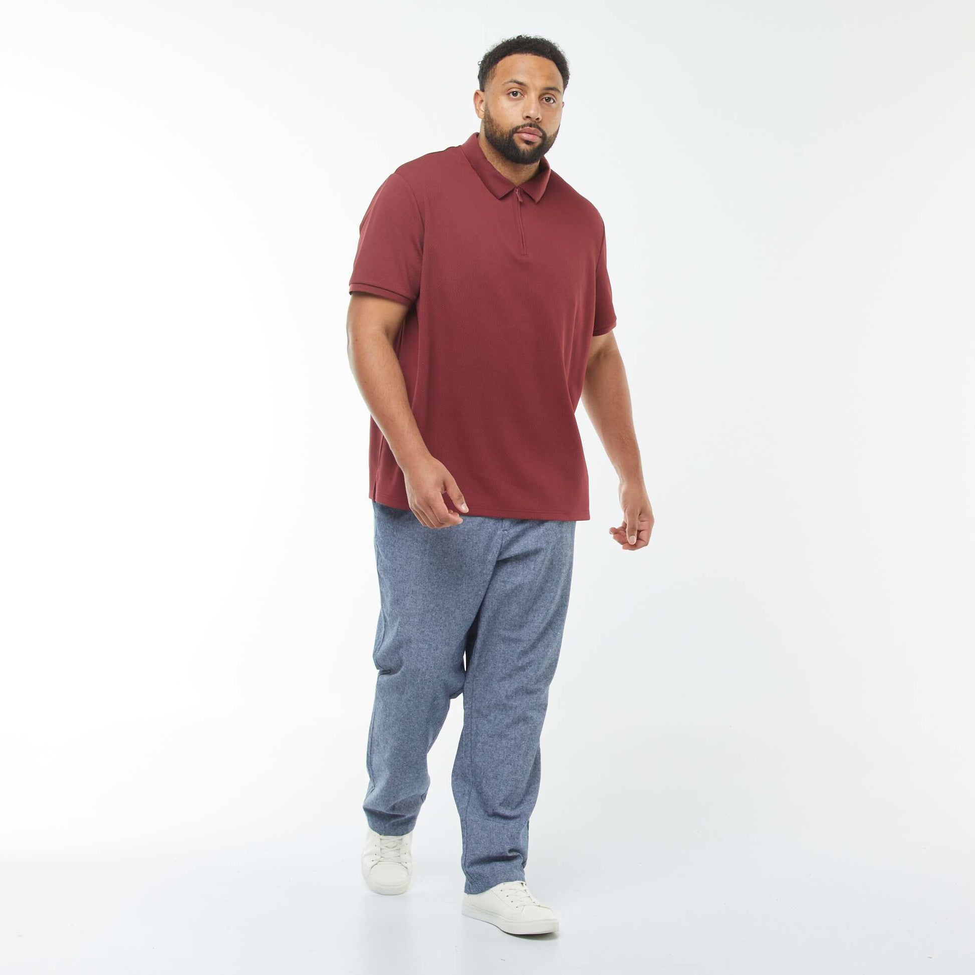Polo en piqué de coton ROUGE