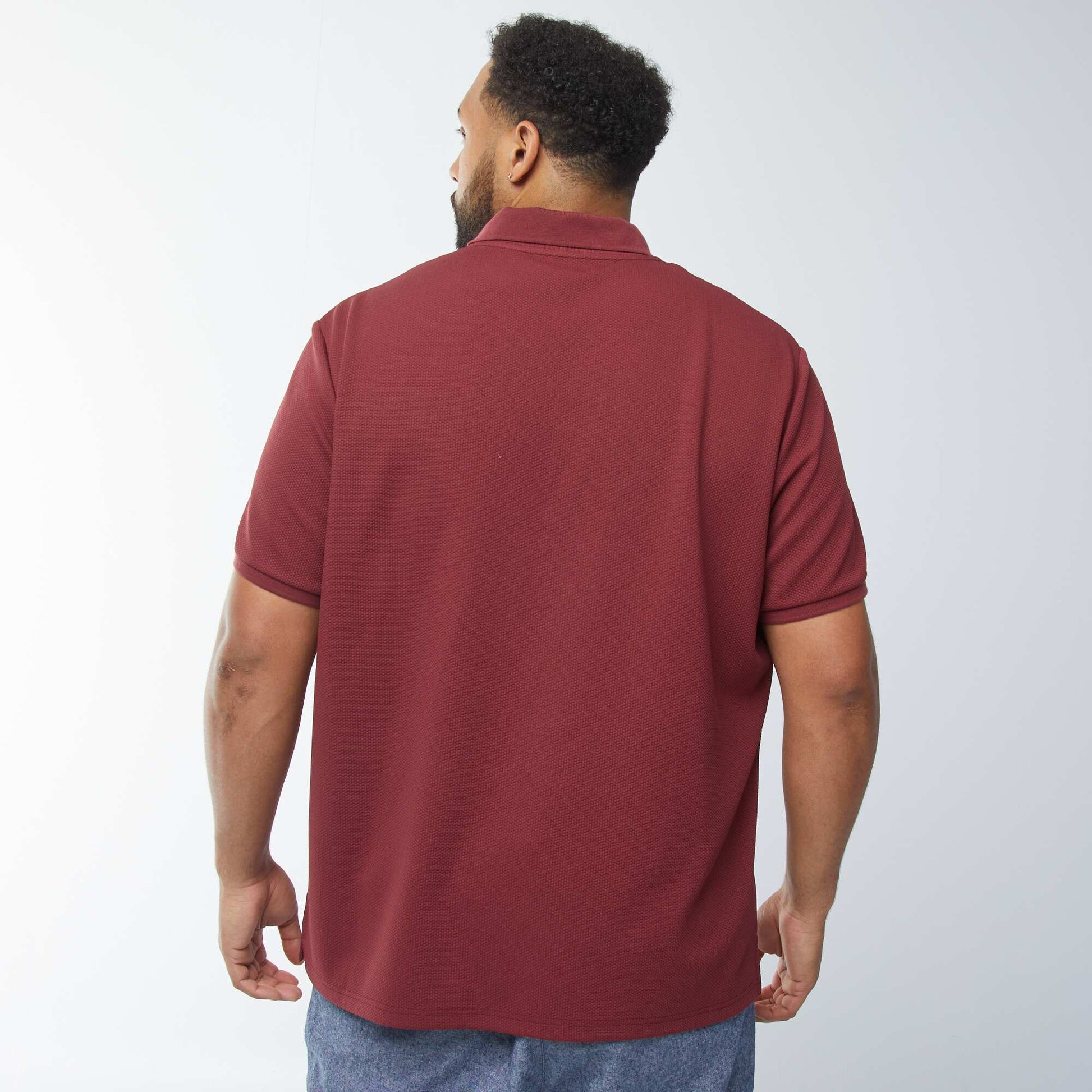 Polo en piqué de coton ROUGE