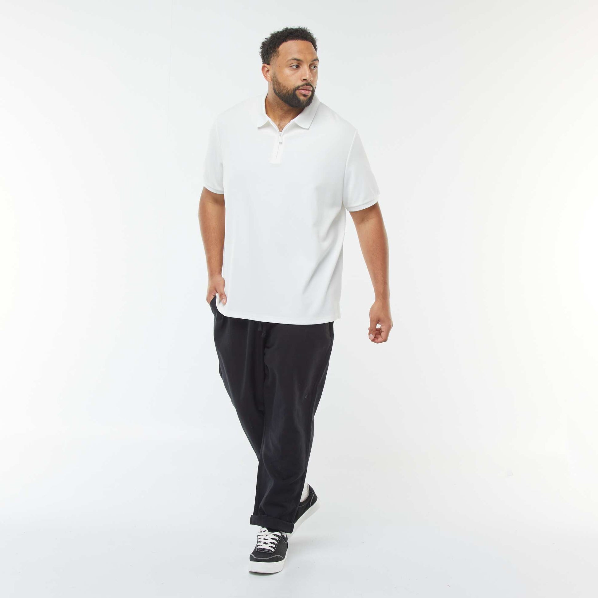 Polo en piqué de coton BLANC