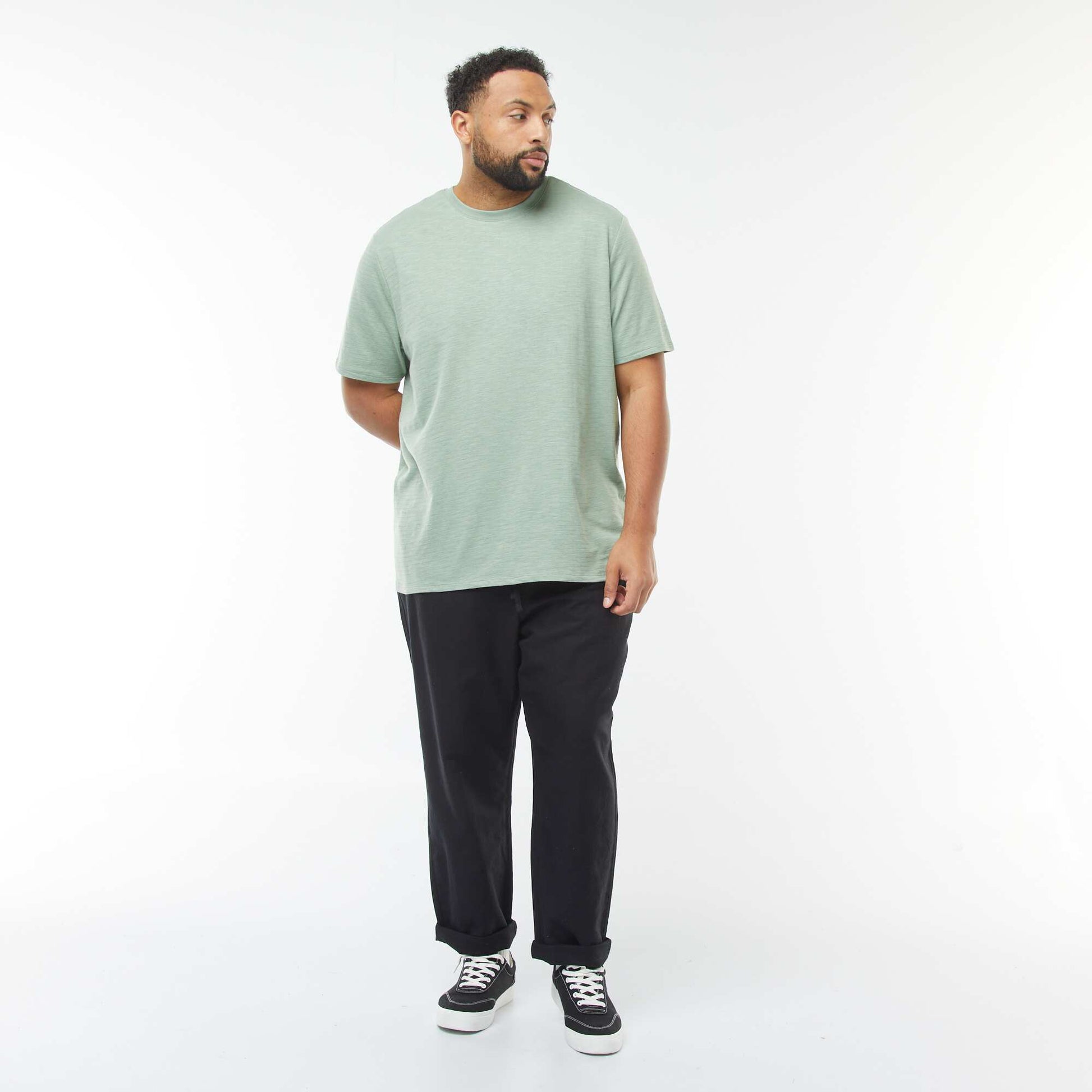 T-shirt à manches courtes en maille texturée VERT