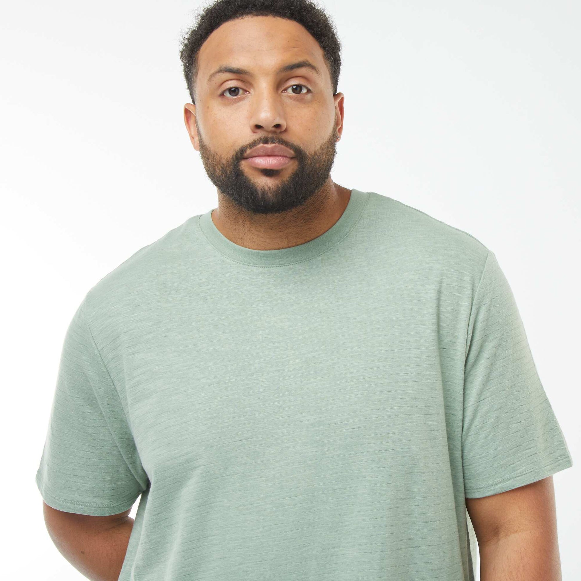 T-shirt à manches courtes en maille texturée VERT