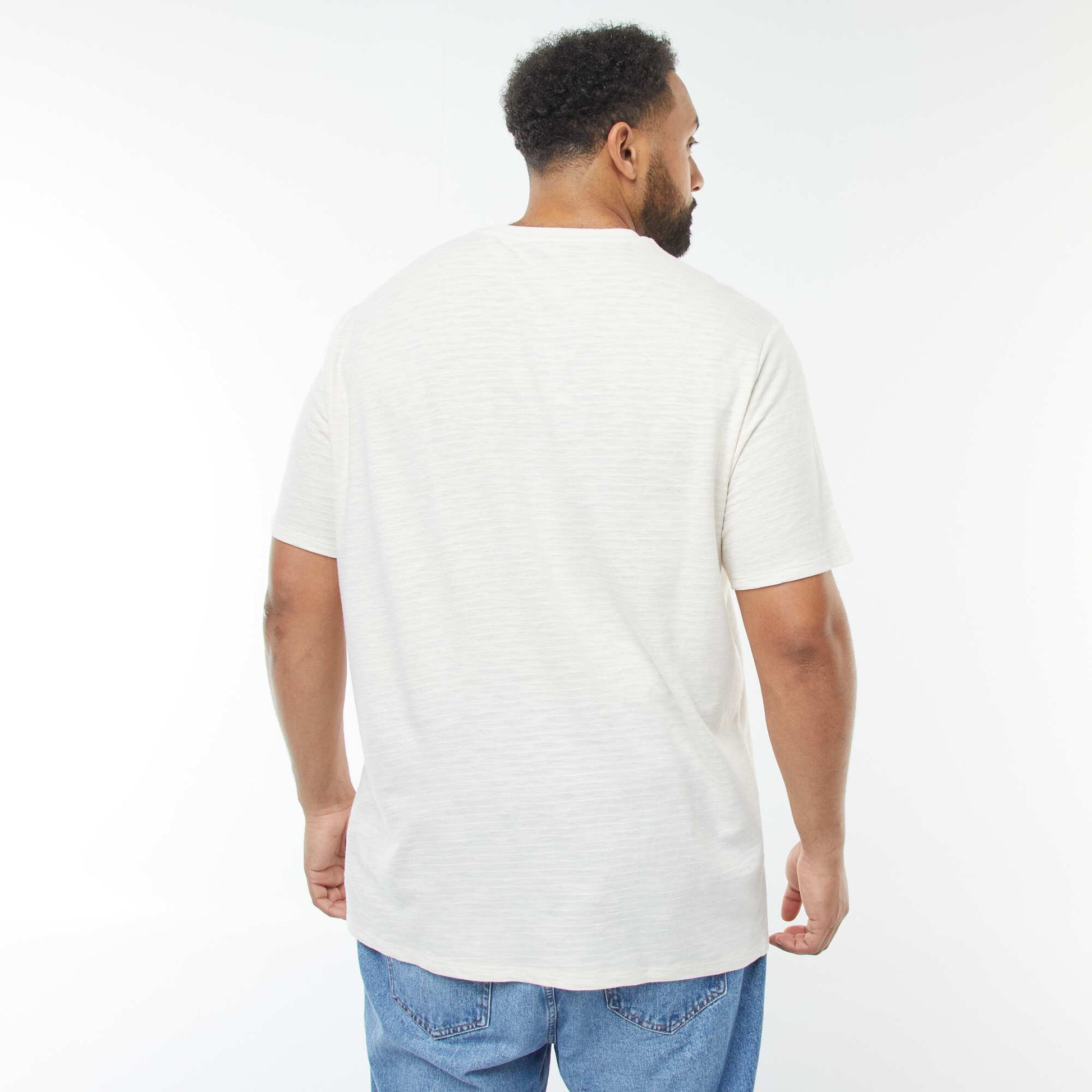 T-shirt à manches courtes en maille texturée BLANC
