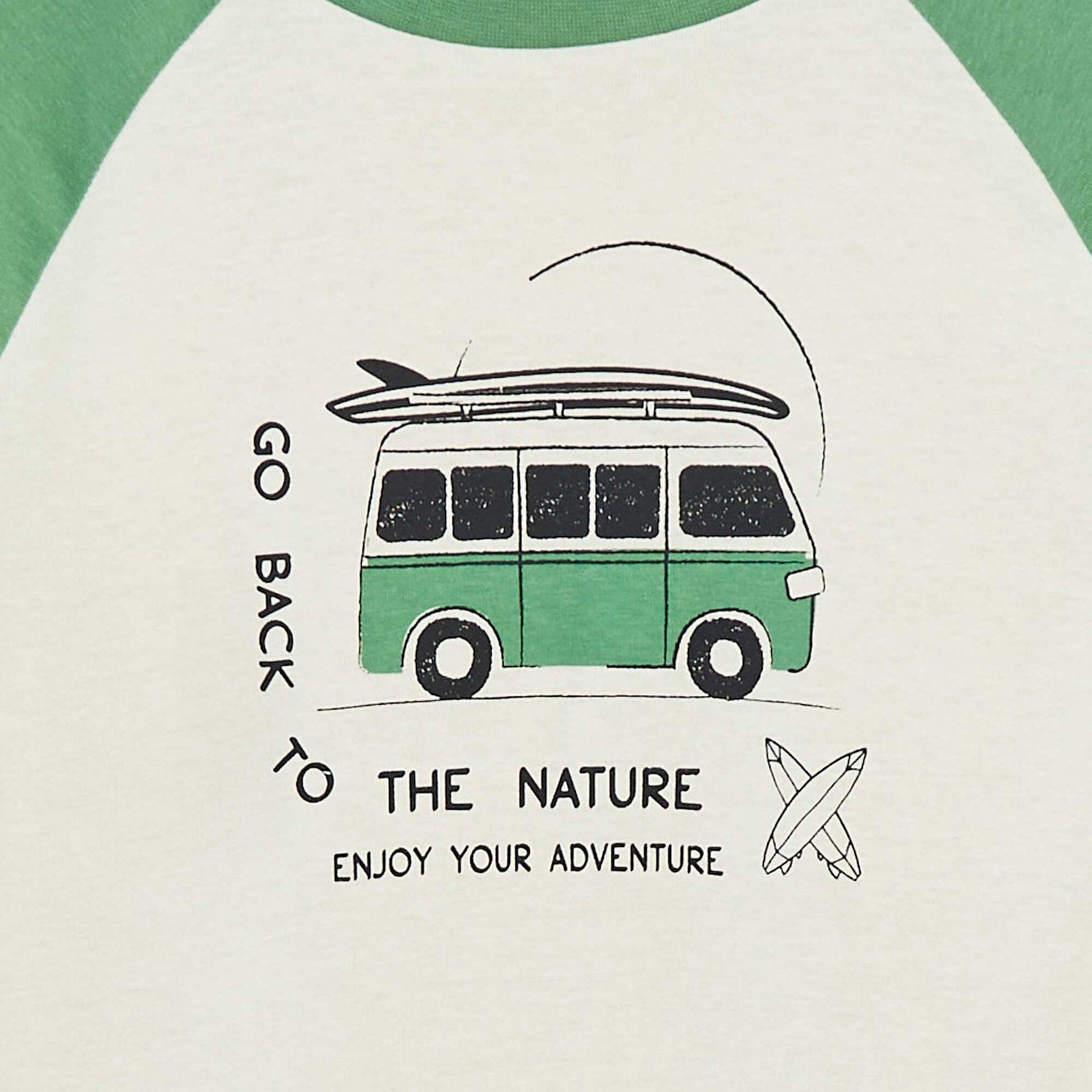 Tee-shirt imprimé avec manches courtes raglan VERT