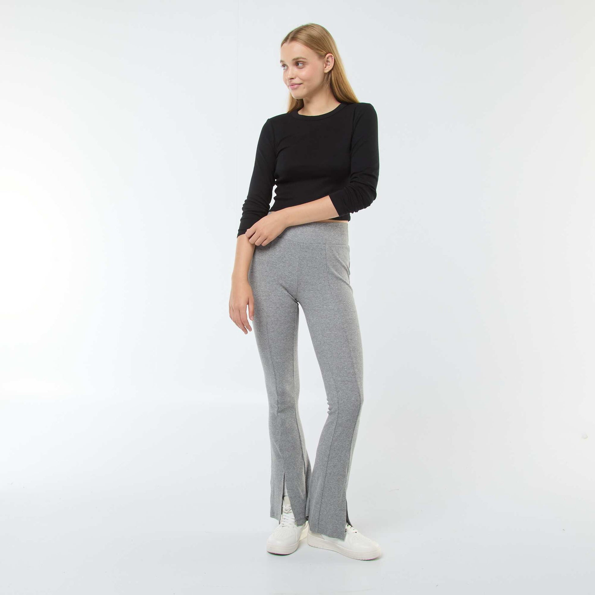 Tee-shirt cropped basique NOIR