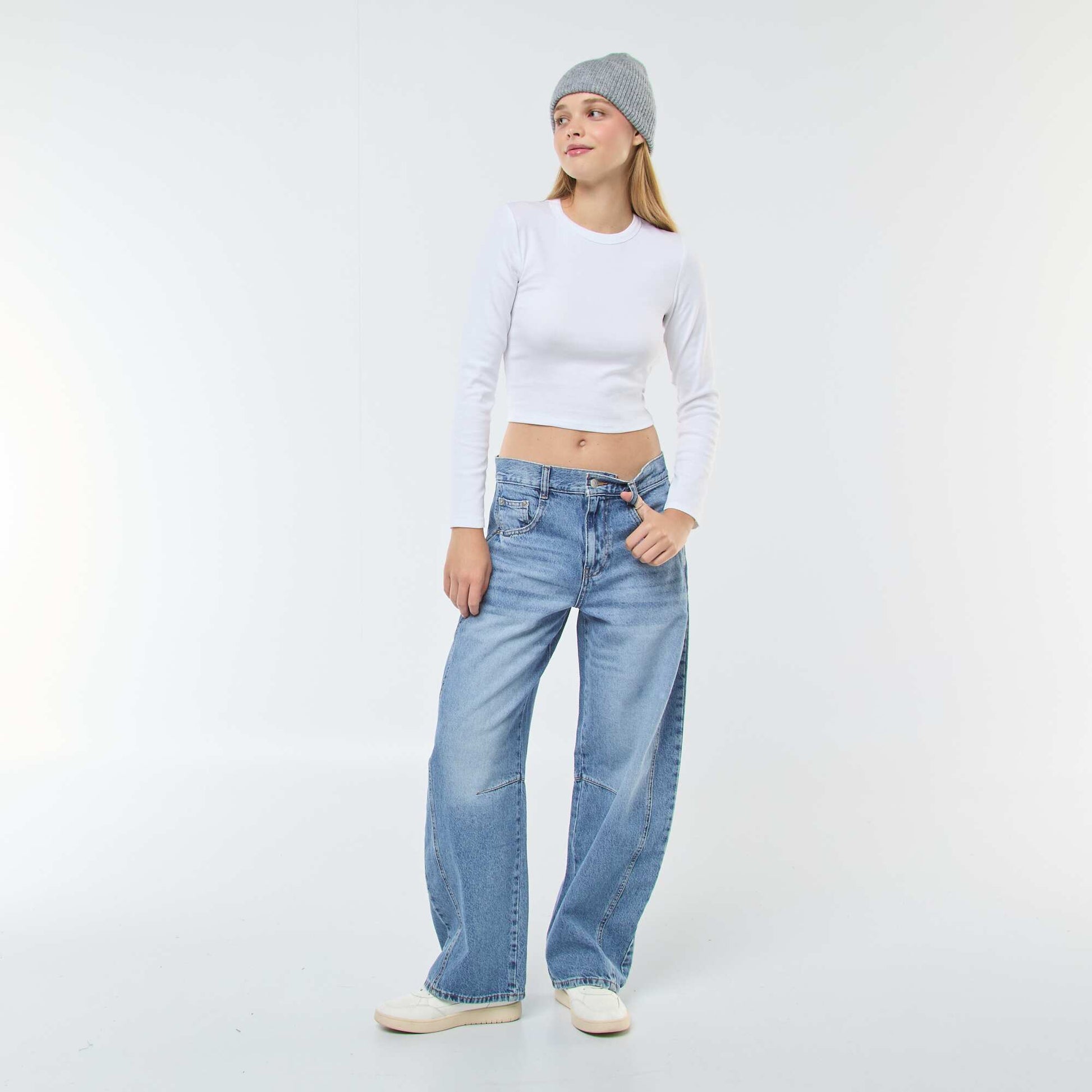 Tee-shirt cropped basique BLANC