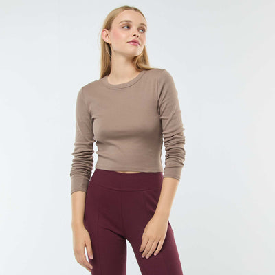 Tee-shirt cropped basique GRIS