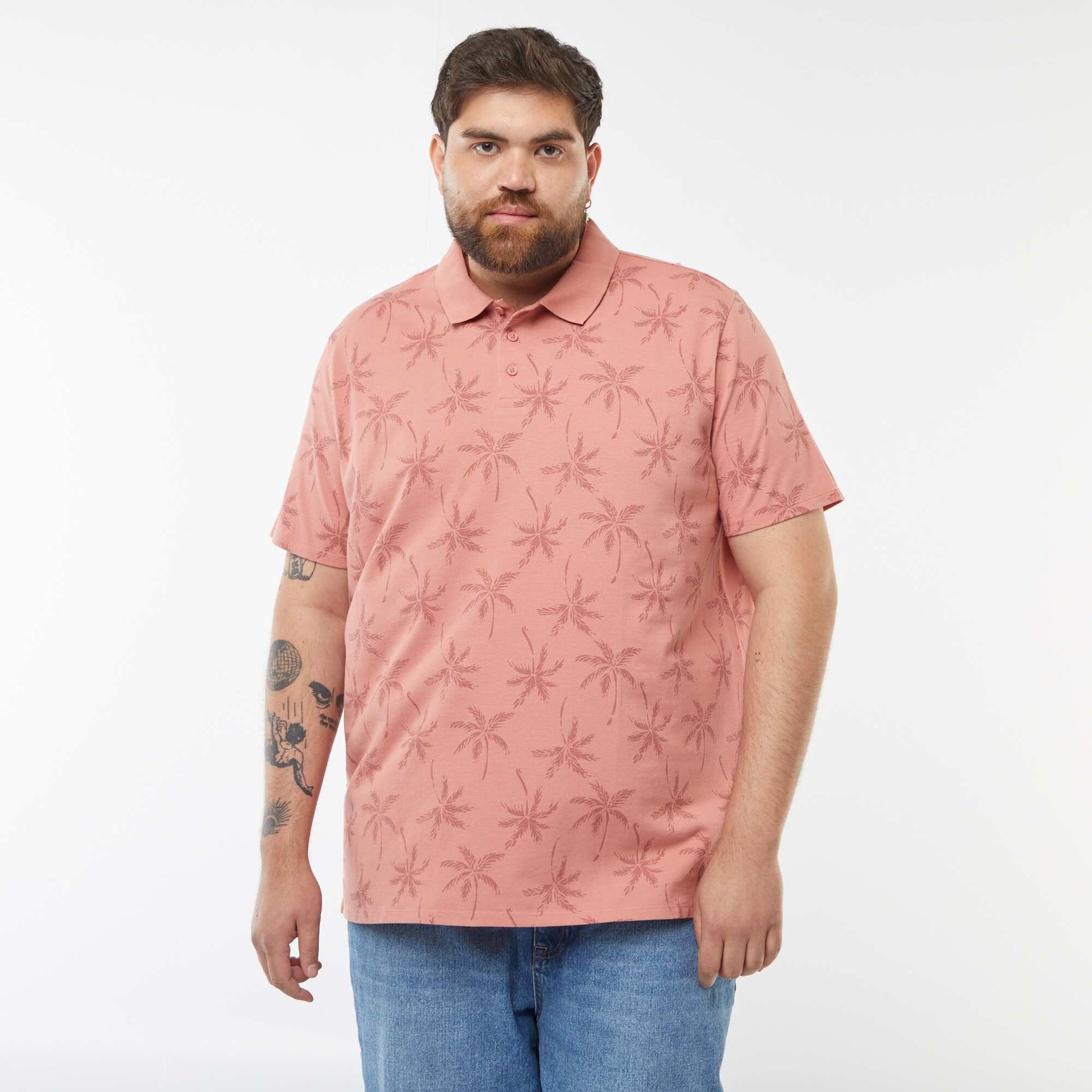 Polo en piqué de coton manches courtes ROSE