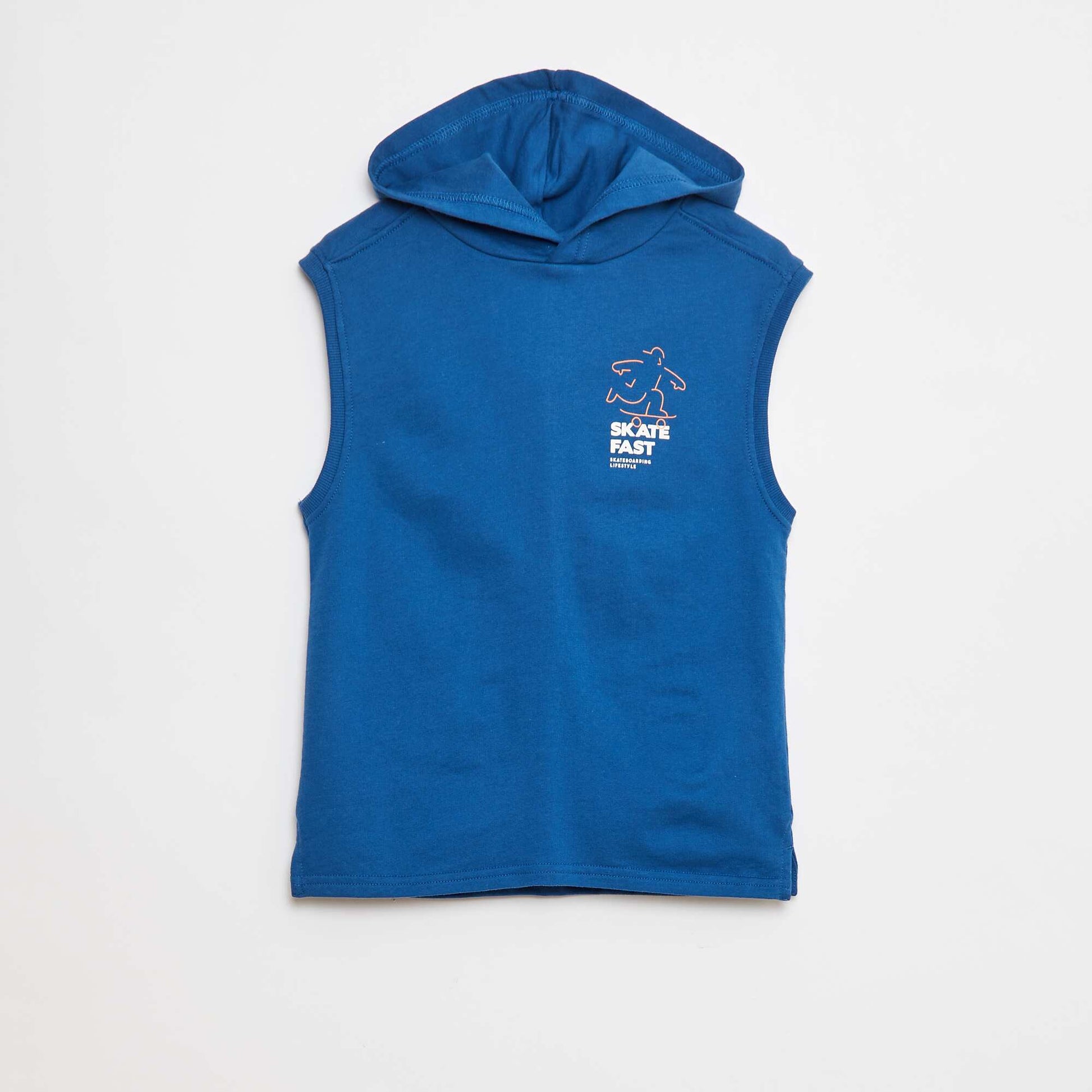 Sweat à capuche sans manches BLEU