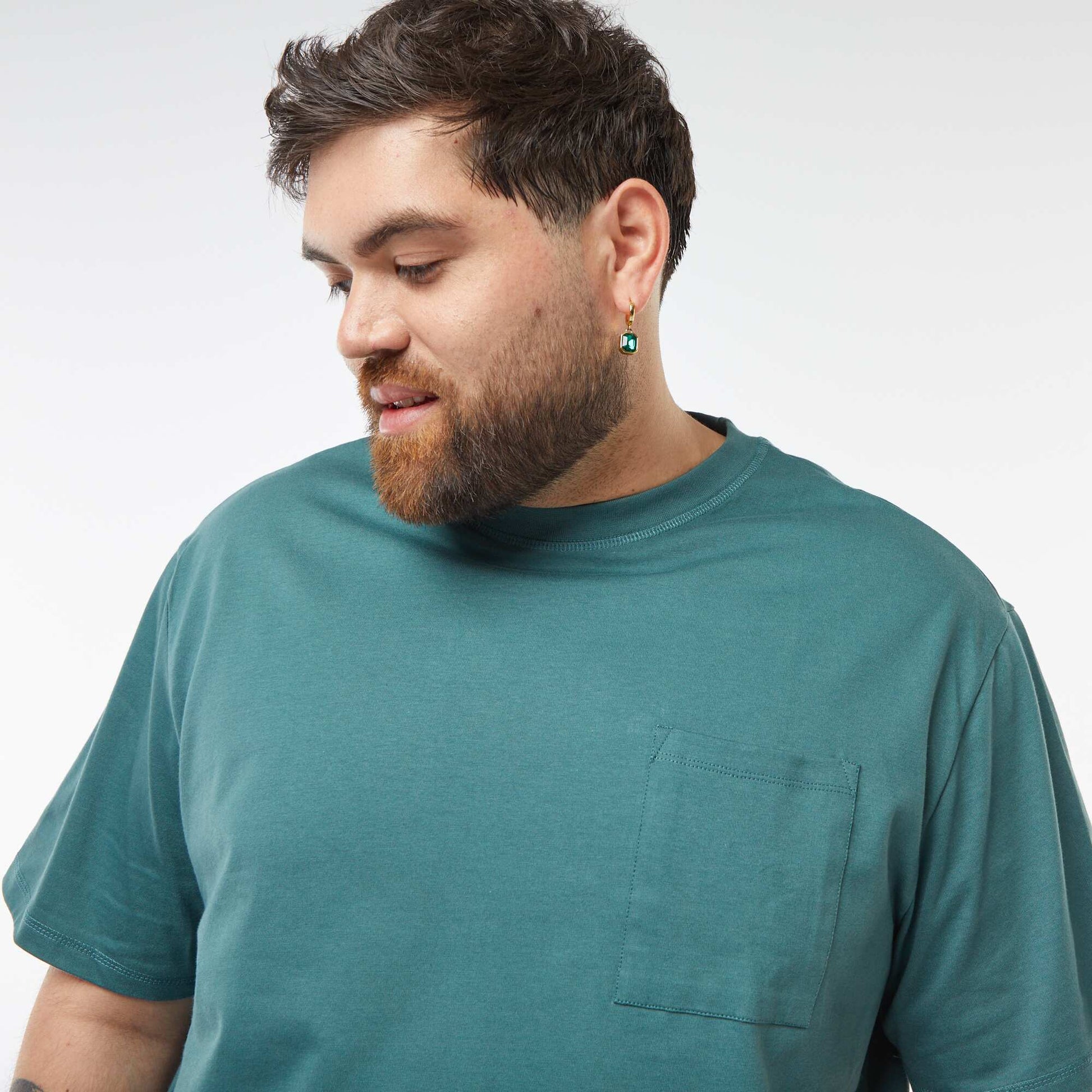 T-shirt uni manches courtes avec poche poitrine VERT