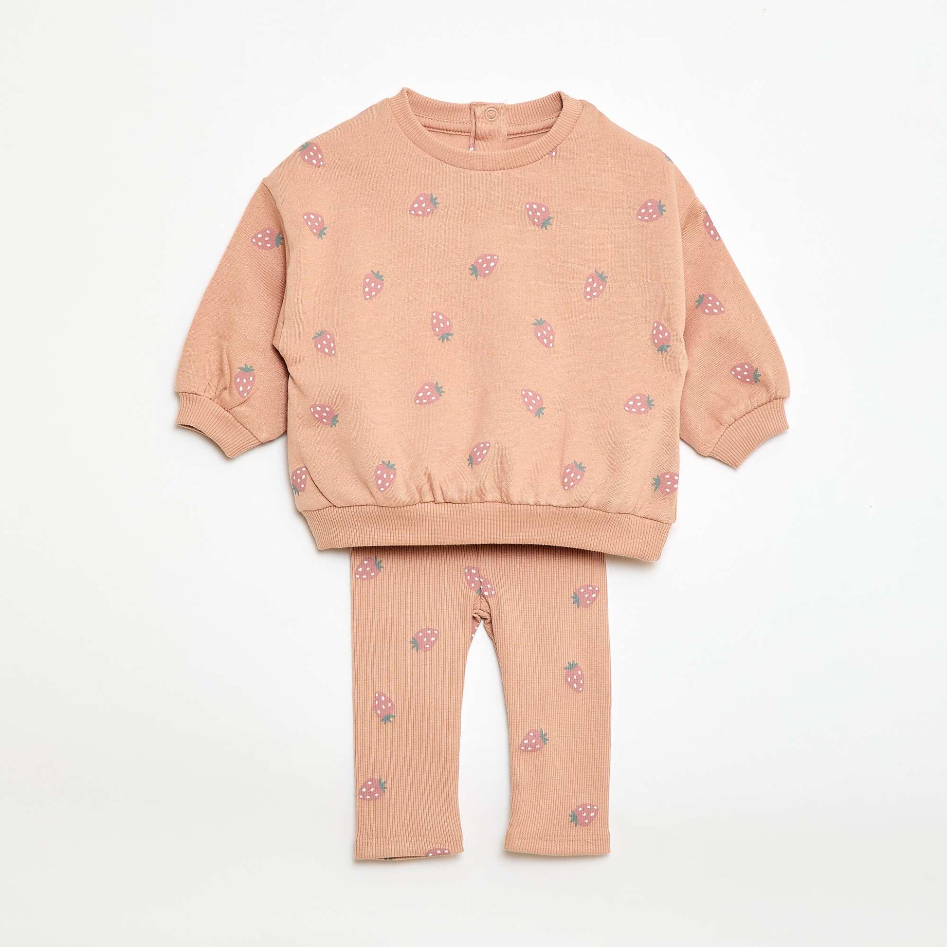 Ensemble jogging en molleton sweat + legging - 2 pièces ROSE