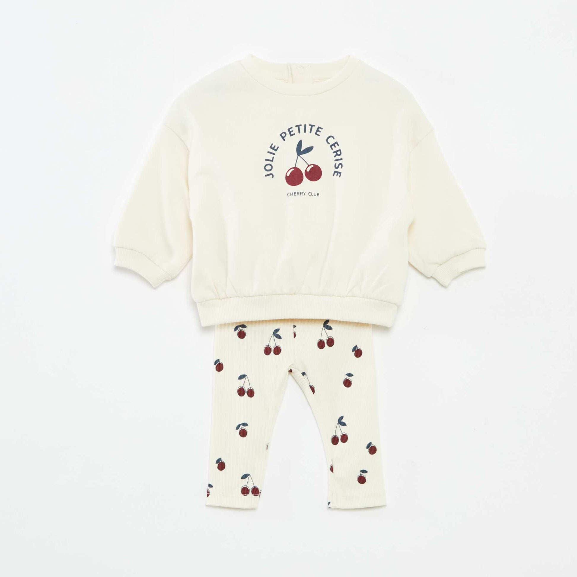 Ensemble jogging en molleton sweat + legging - 2 pièces BLANC