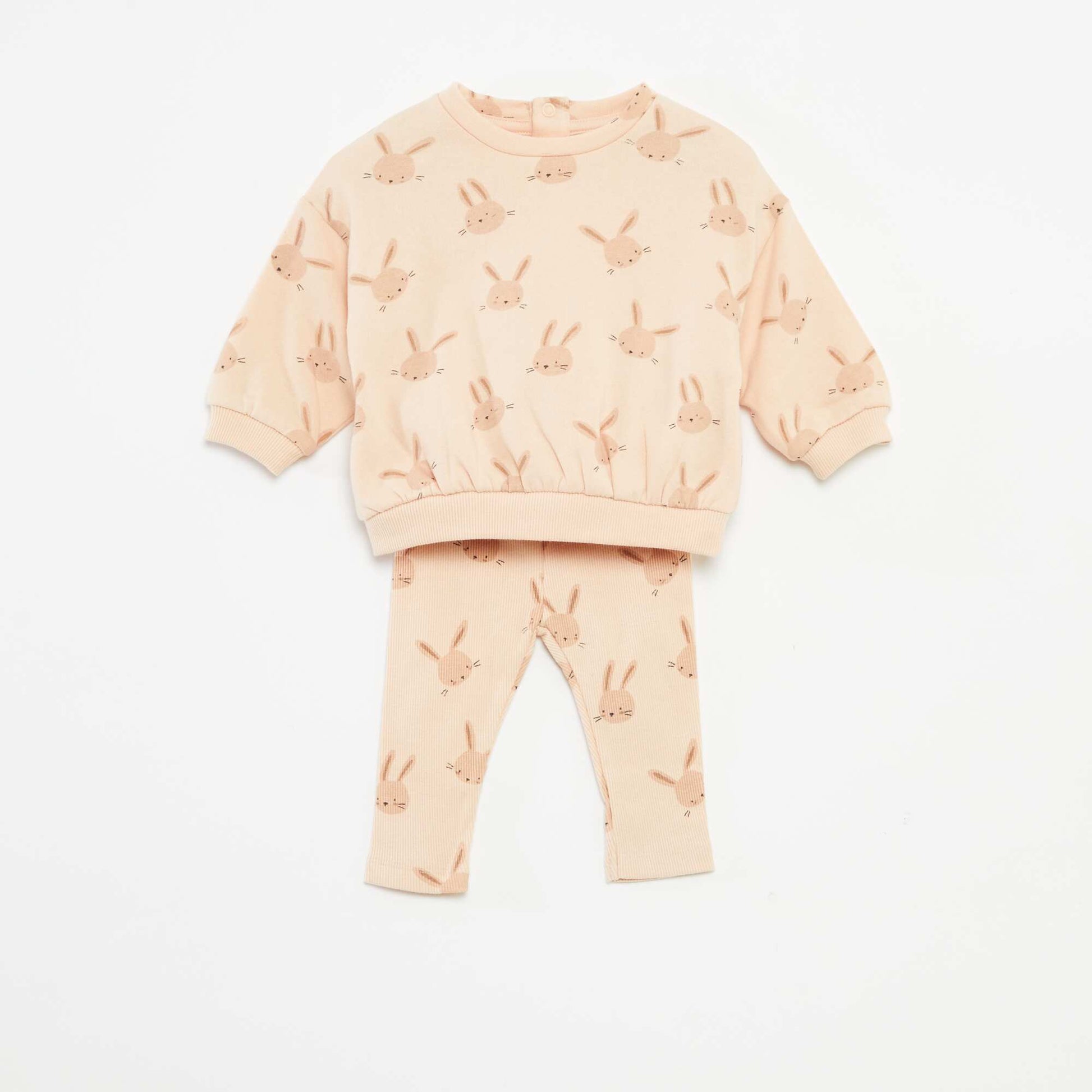 Ensemble jogging en molleton sweat + legging - 2 pièces BEIGE