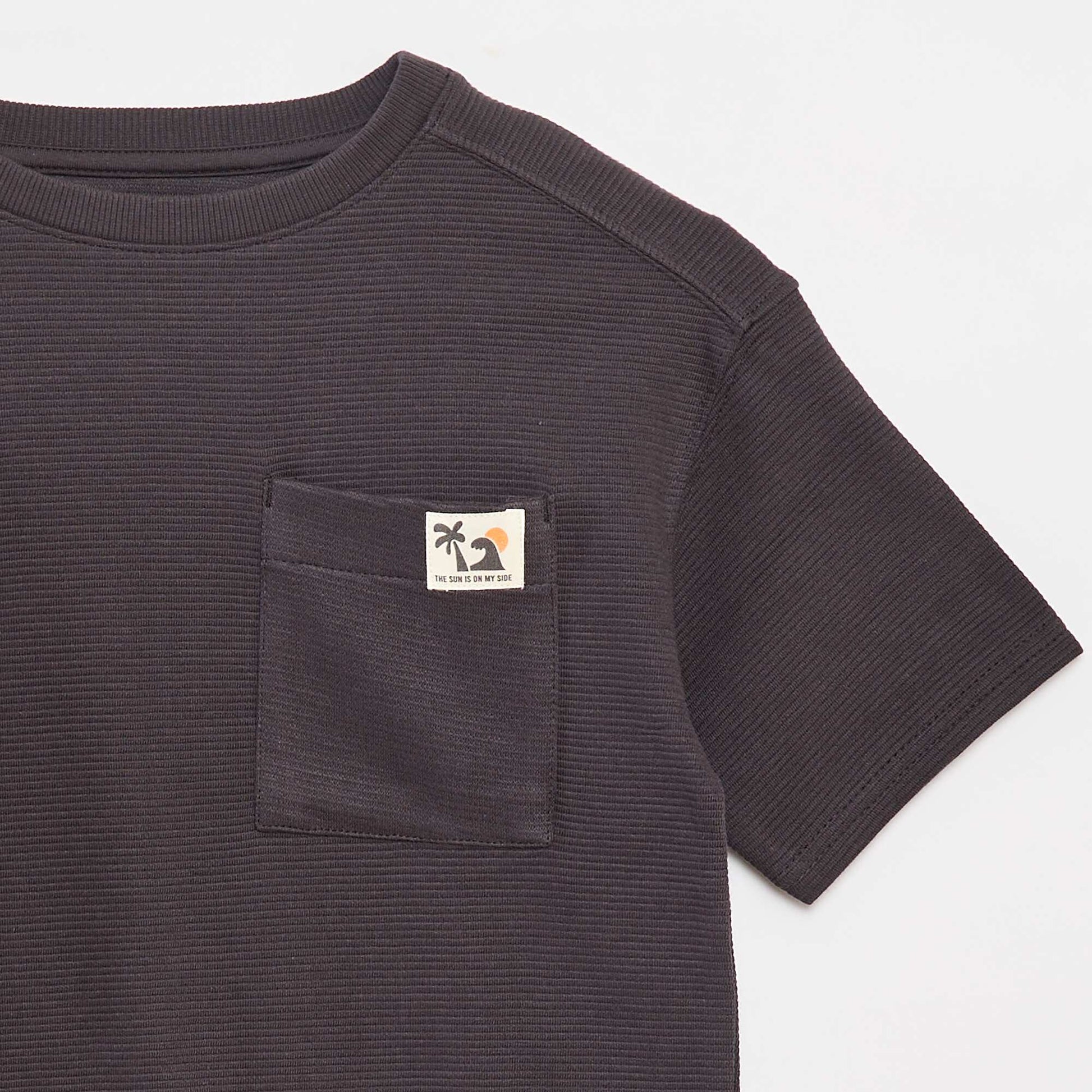 T-shirt en maille ottoman NOIR