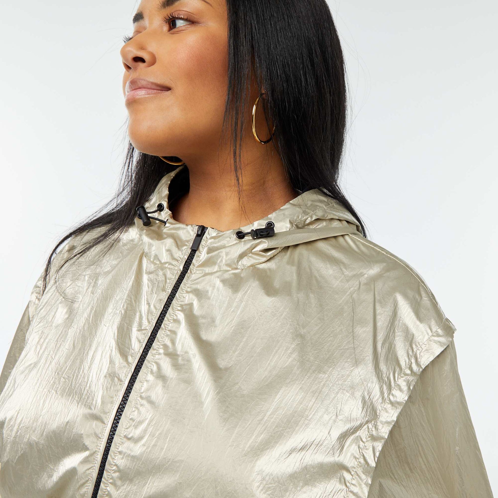Blouson doré à capuche JAUNE