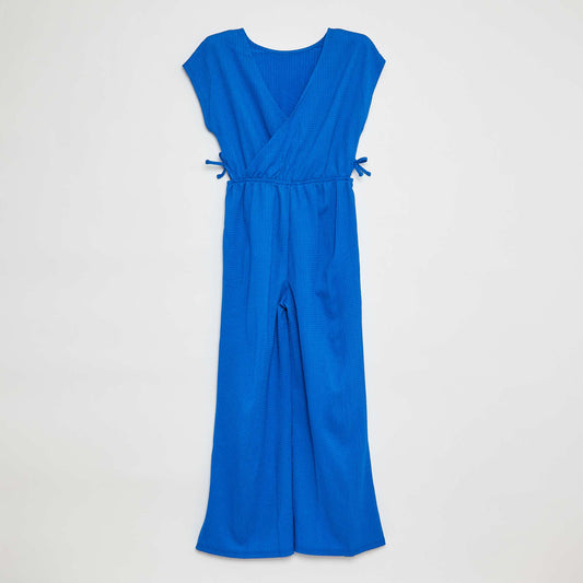 Combinaison longue à manches courtes BLEU