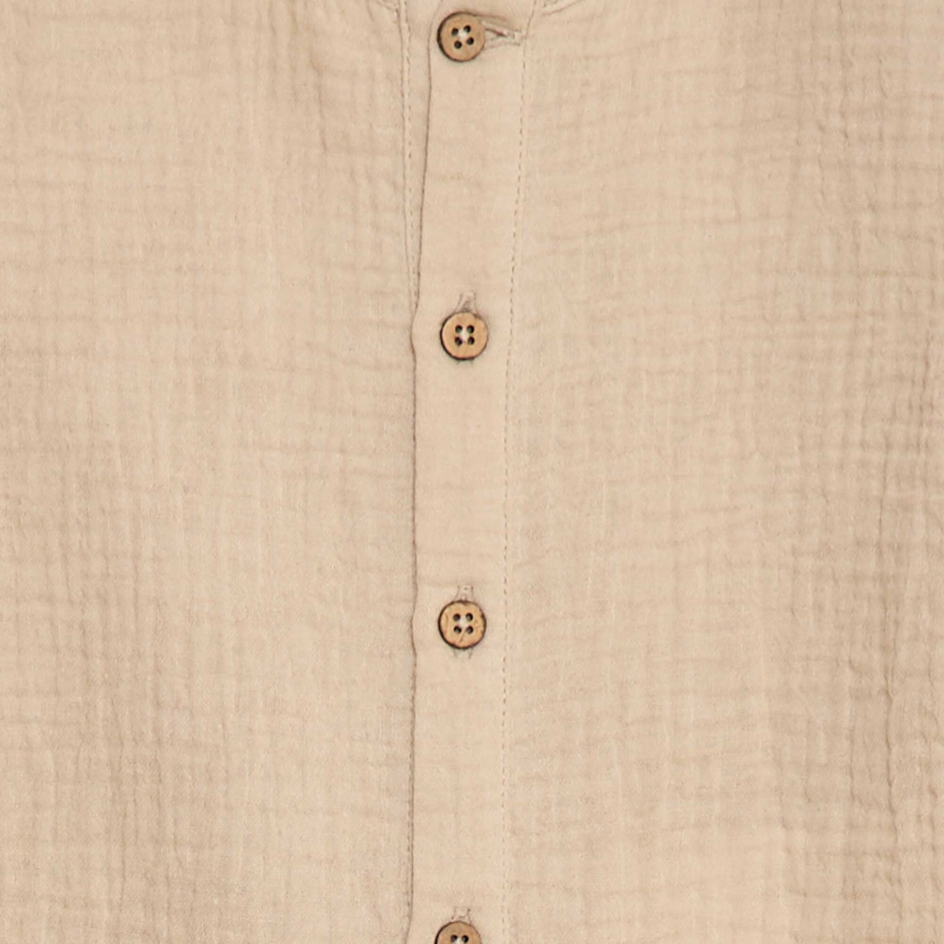 Combinaison en gaze de coton à manches longues BEIGE
