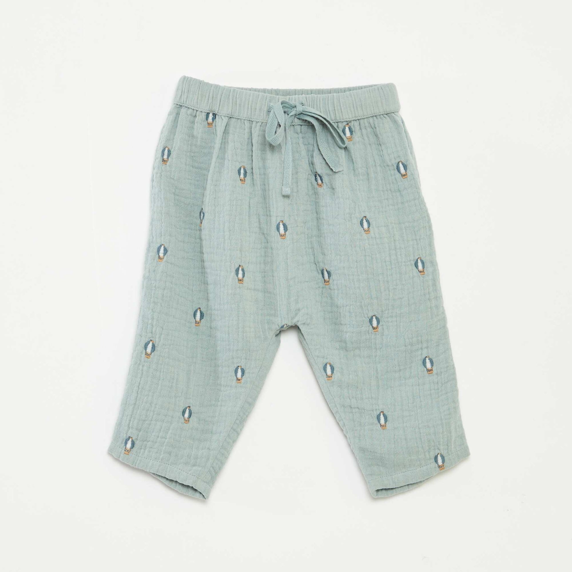 Pantalon en gaze de coton BLEU