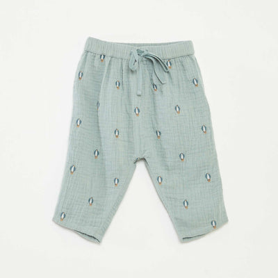 Pantalon en gaze de coton BLEU