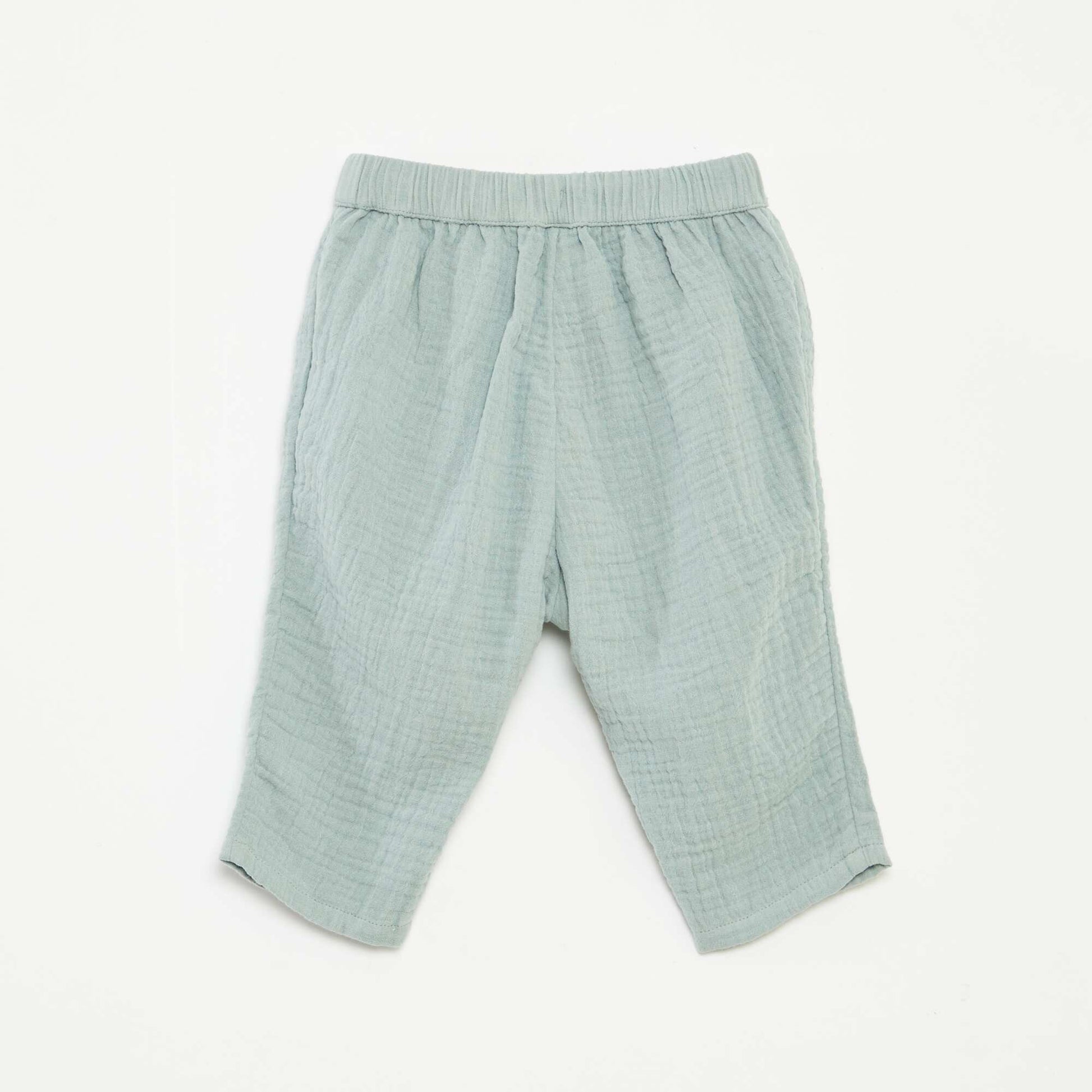 Pantalon en gaze de coton BLEU