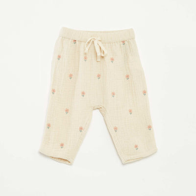 Pantalon en gaze de coton BEIGE