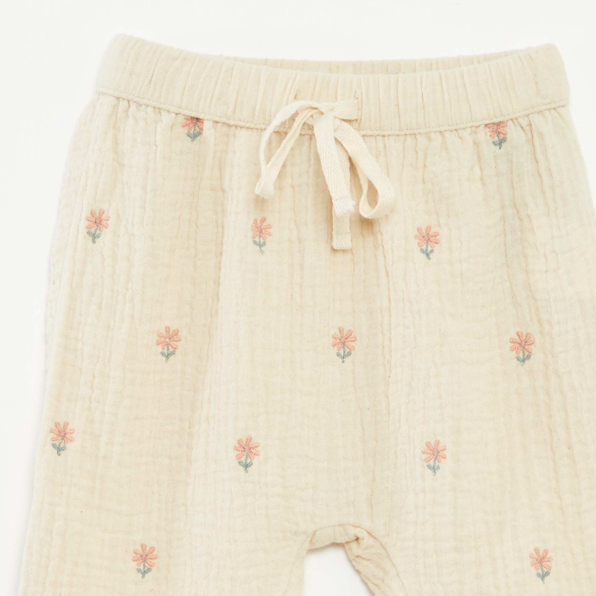 Pantalon en gaze de coton BEIGE