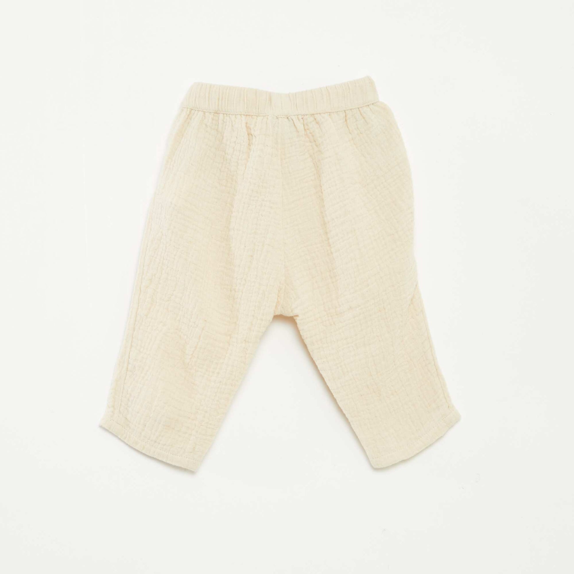 Pantalon en gaze de coton BEIGE