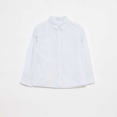 Chemise en popeline à manches longues BLEU