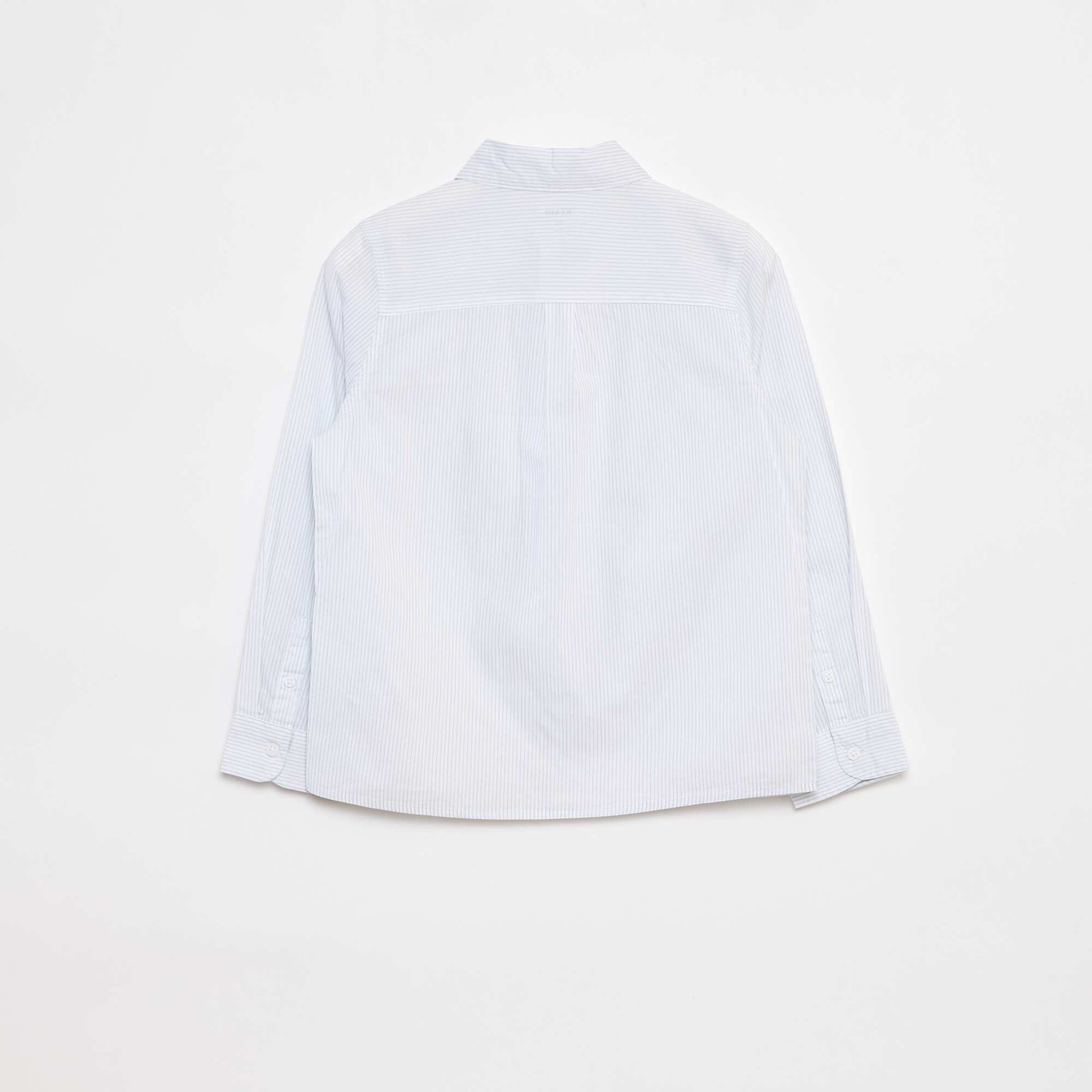 Chemise en popeline à manches longues BLEU