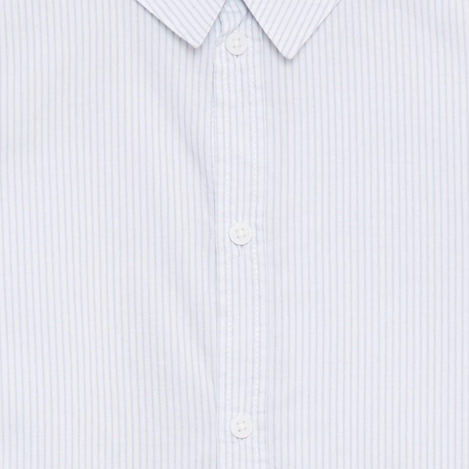 Chemise en popeline à manches longues BLEU