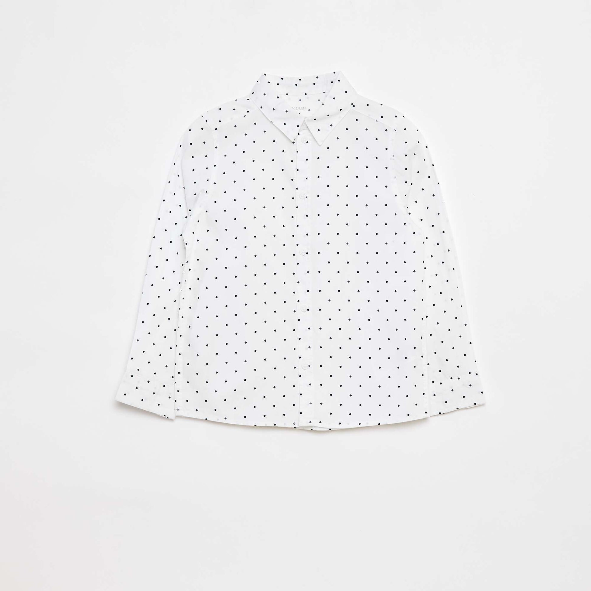 Chemise en popeline à manches longues BLANC