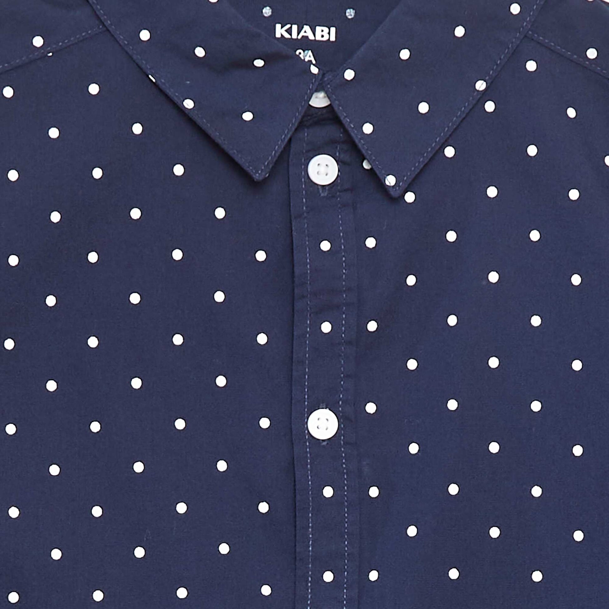 Chemise en popeline à manches longues BLEU