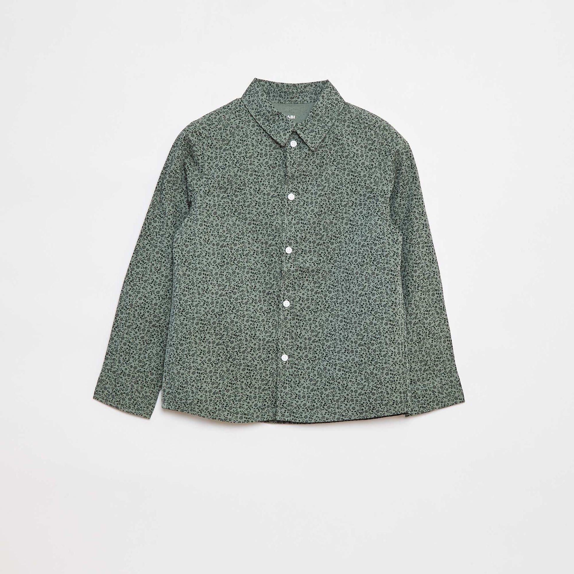 Chemise en popeline à manches longues KAKI