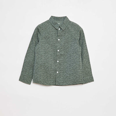 Chemise en popeline à manches longues KAKI