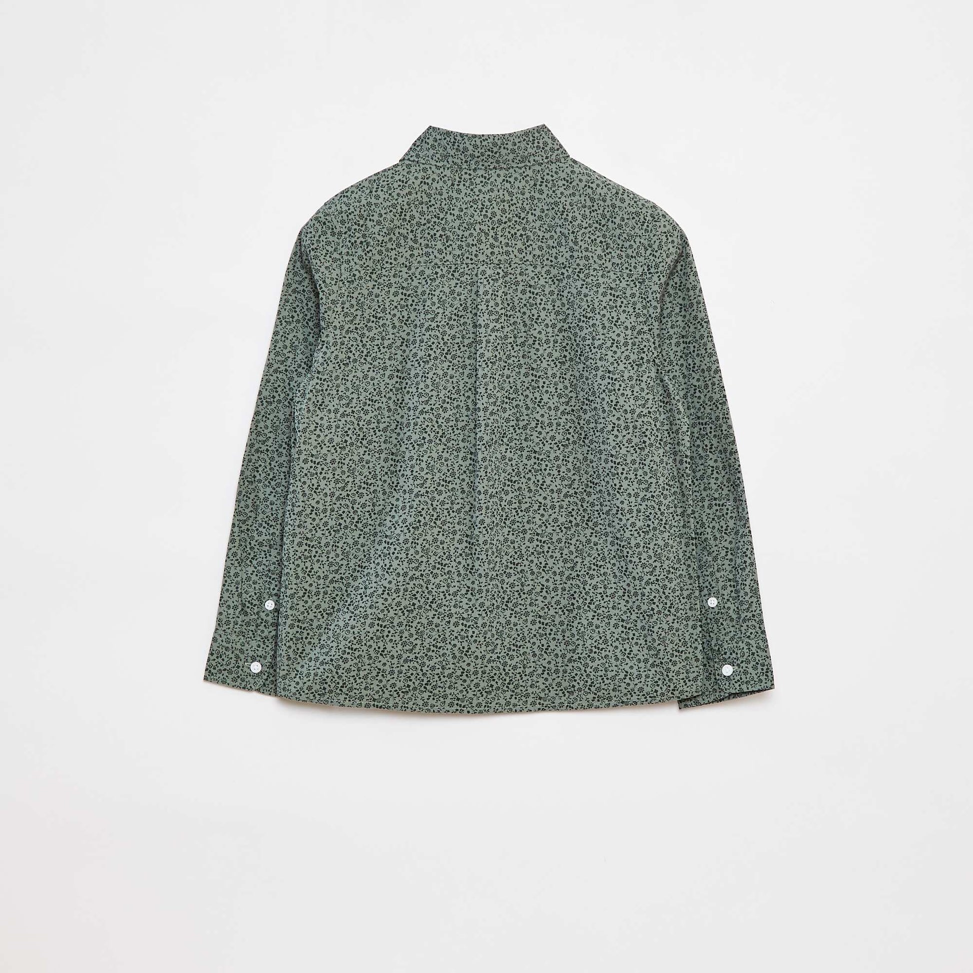 Chemise en popeline à manches longues KAKI