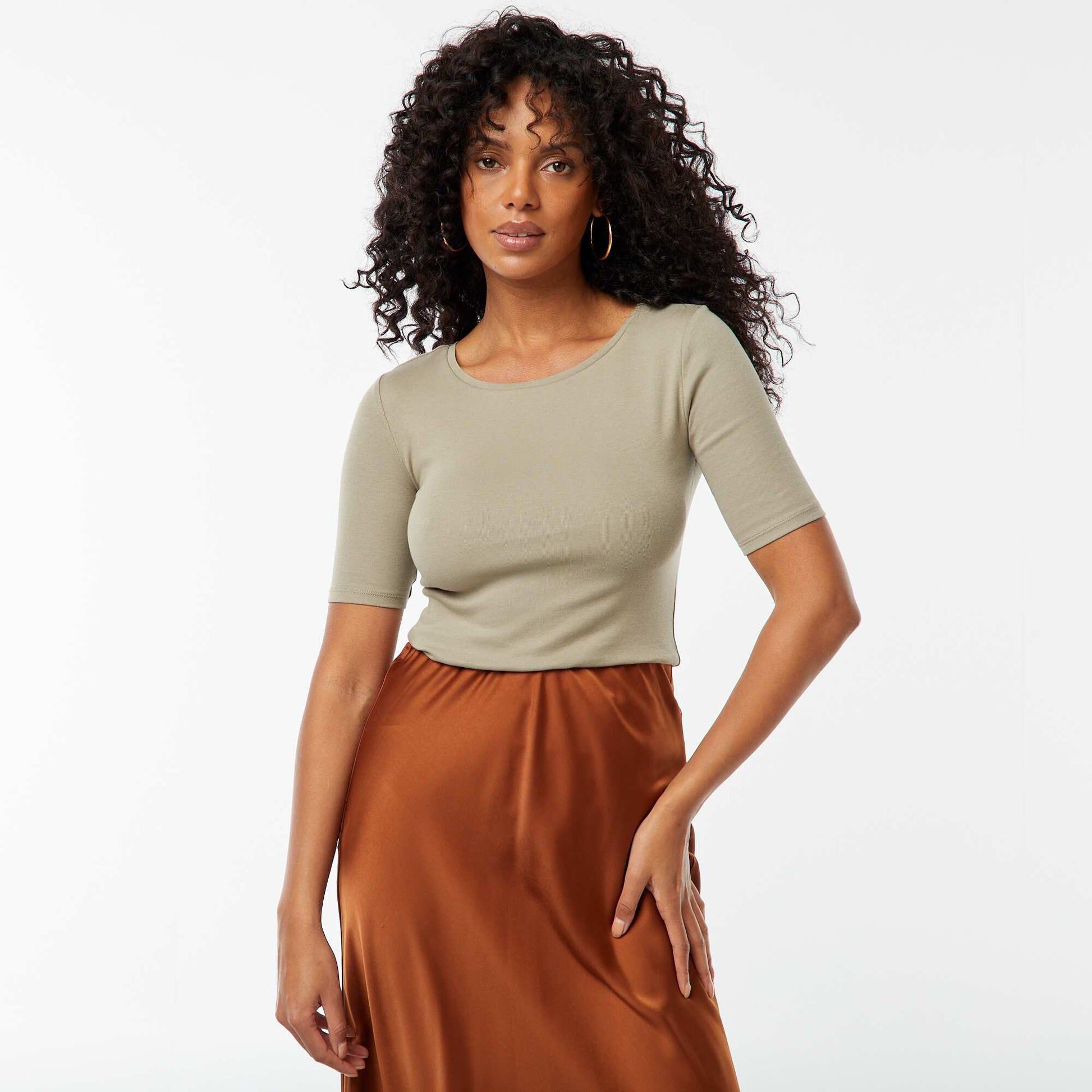 Tee-shirt manches courtes basique VERT