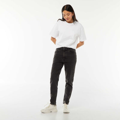 Jean coupe mom - L28 NOIR
