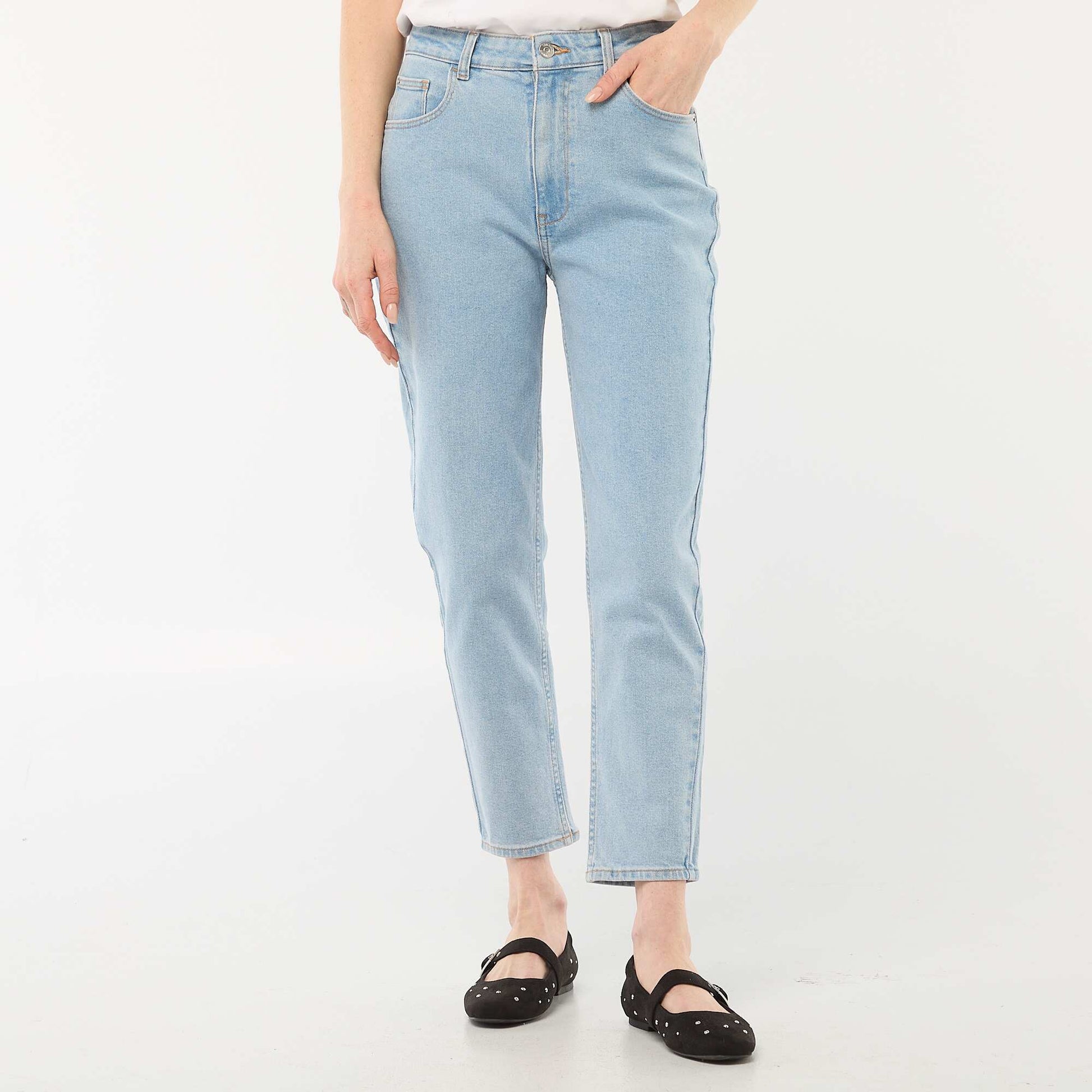Jean coupe mom - L28 BLEU
