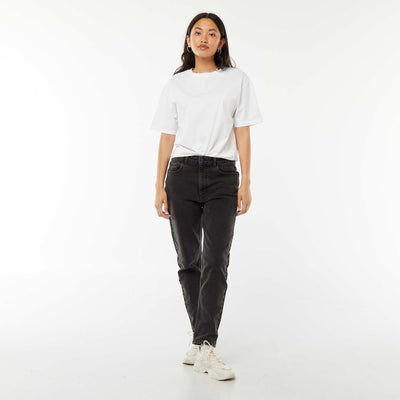 Jean coupe mom - L32 NOIR