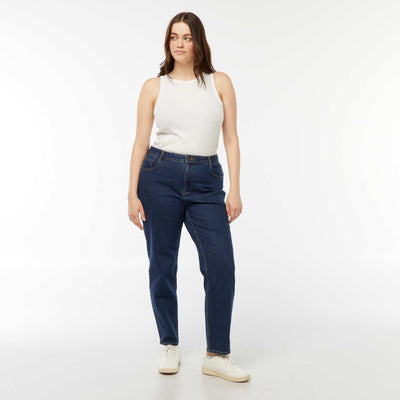 Jean mom taille haute - L30 BLEU