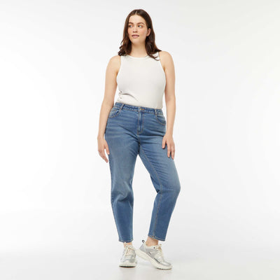 Jean mom taille haute - L30 BLEU