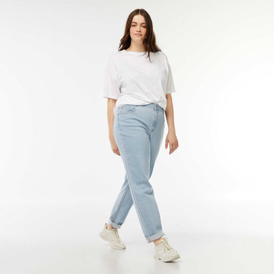 Jean mom taille haute - L30 BLEU
