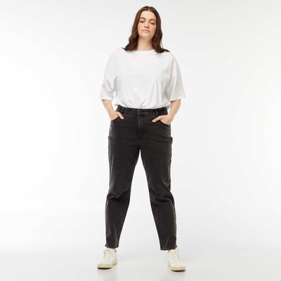 Jean mom taille haute - L28 NOIR