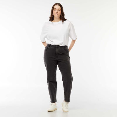 Jean mom taille haute - L34 NOIR