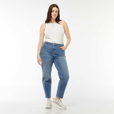 Jean mom taille haute - L34 BLEU