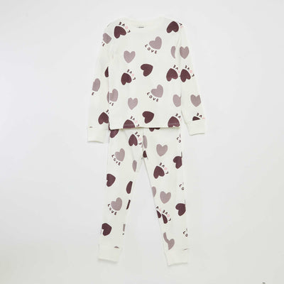 Pyjama long t-shirt + pantalon à motif - 2 pièces VIOLET