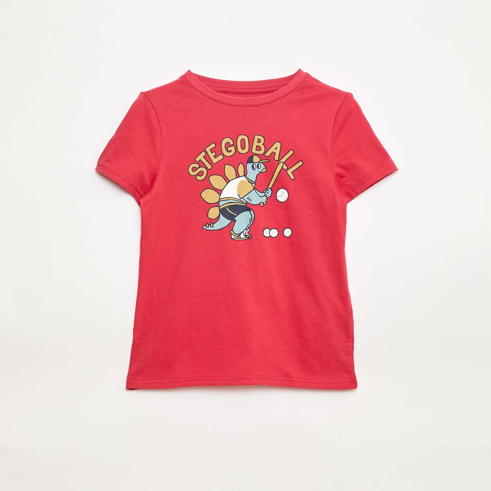 T-shirt imprimé manches courtes ROUGE