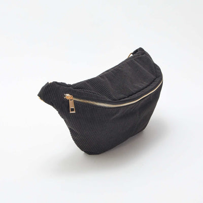 Sac banane en velours côtelé NOIR